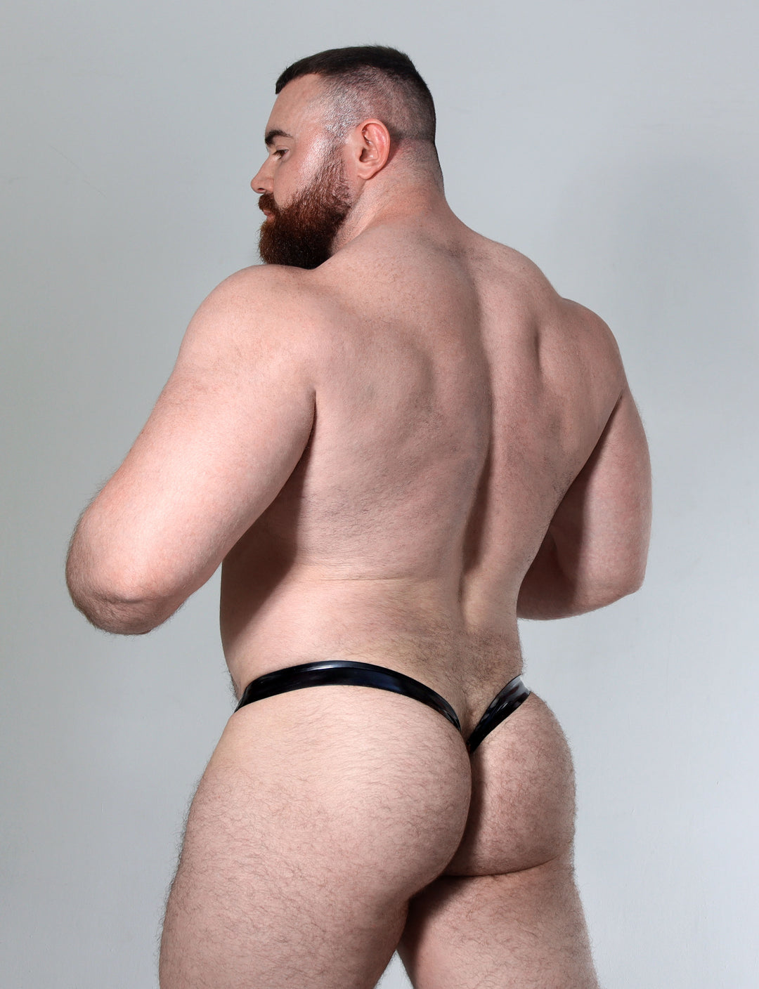 Latex Violation Thong - Black