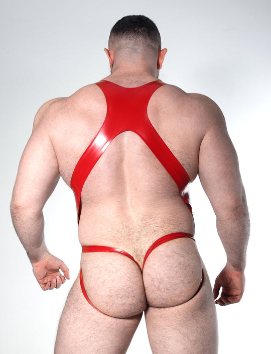 Latex Violation Two Piece Suit - Red