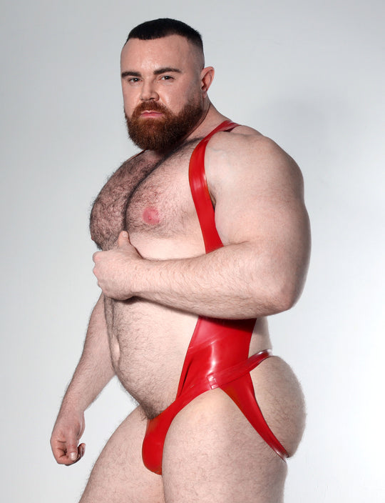 Latex Violation Two Piece Suit - Red