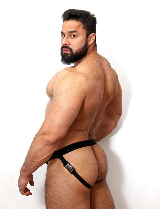 Chrome Jockstrap - Black Hardware